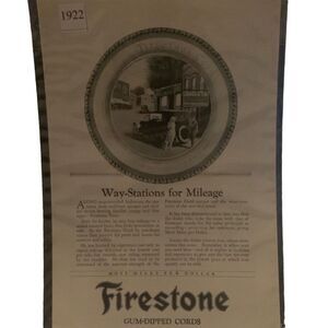 Vintage 1922 Firestone Way Stations for Mileage Ad Advertisement